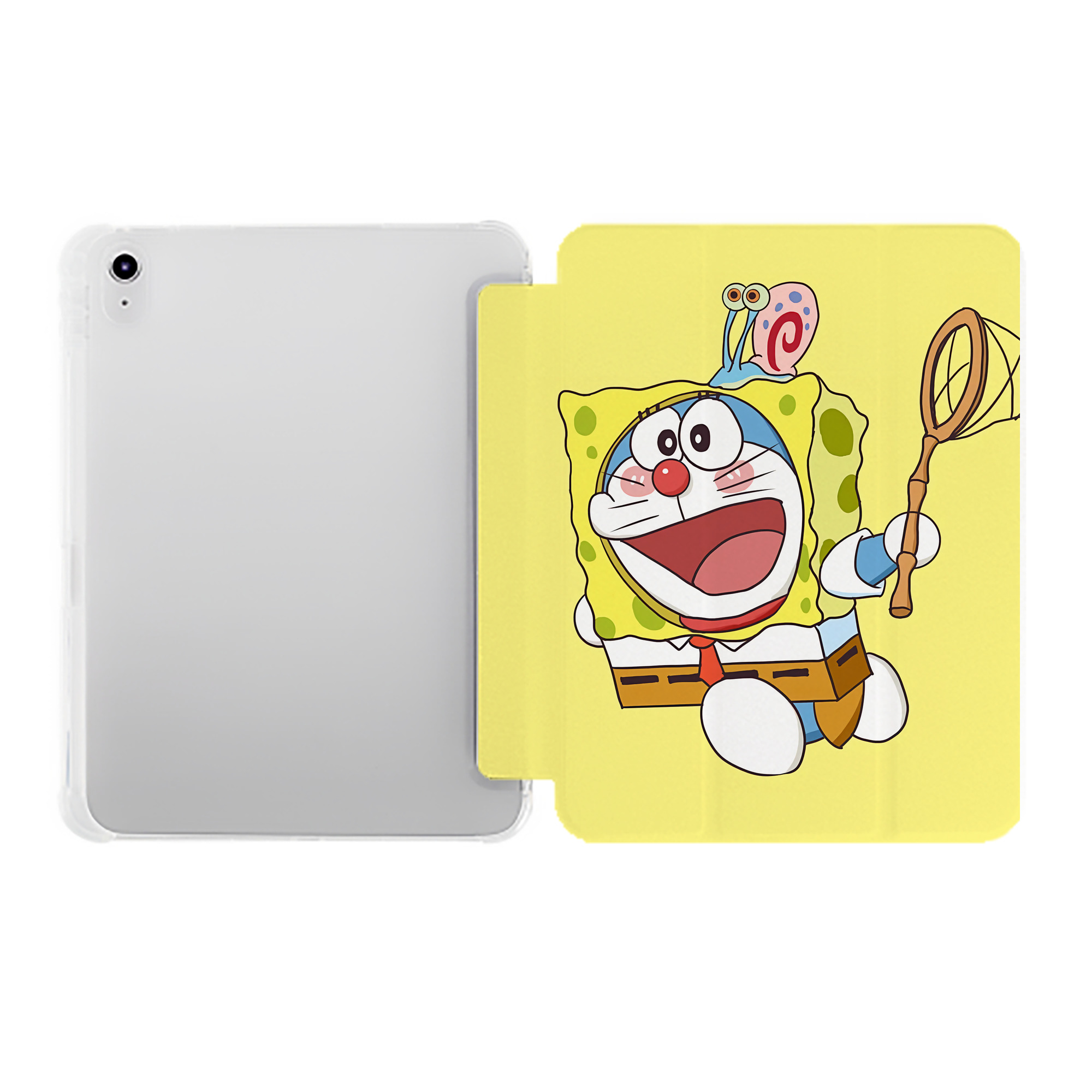 （画像用） ドラえもん Doraemon IPad ケース ペン収納付き 三つ折りスタンド PUレザー×シリコン 対応機種9.5/10.5/10.9インチ